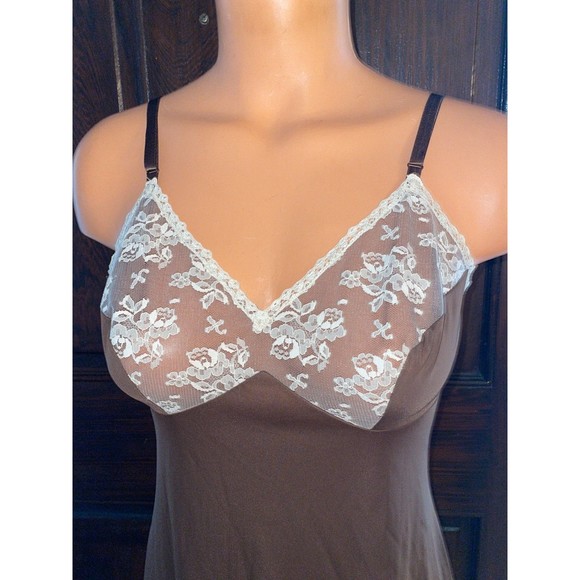 Vintage Silky brown Vanity Fair full Slip lingerie dress 34 - Picture 3 of 9